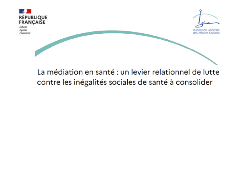 Rapport interministériel Médiation en santé