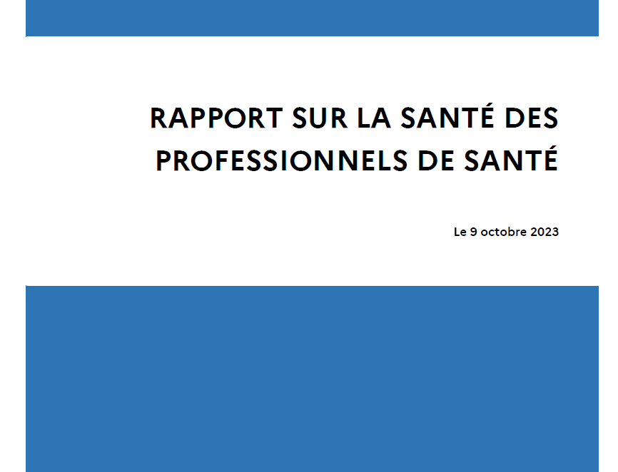 Rapport ministériel sur la santé des professionnels de santé